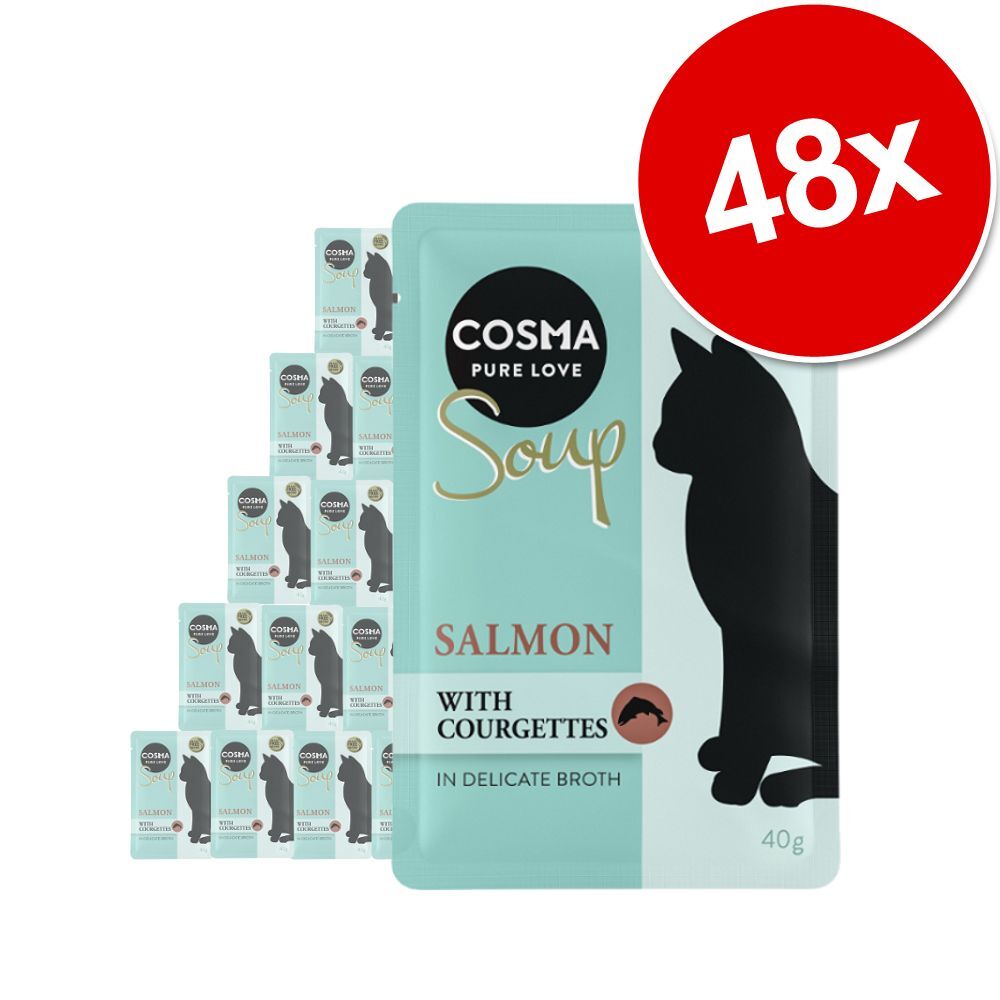 Cosma Lot Cosma Soup 48 x 40 g pour chat - saumon, courgette
