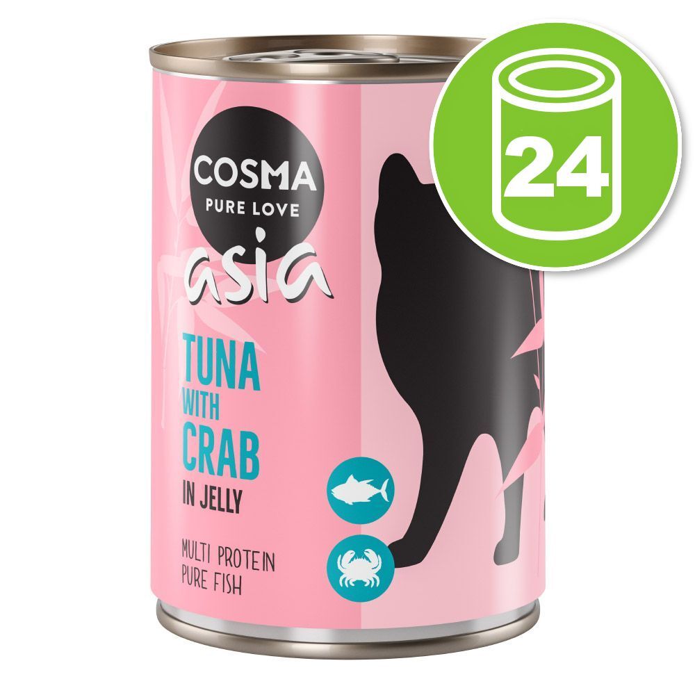 Cosma Lot Cosma Thai/Asia en gelée 24 x 400 g pour chat - poulet, perche...