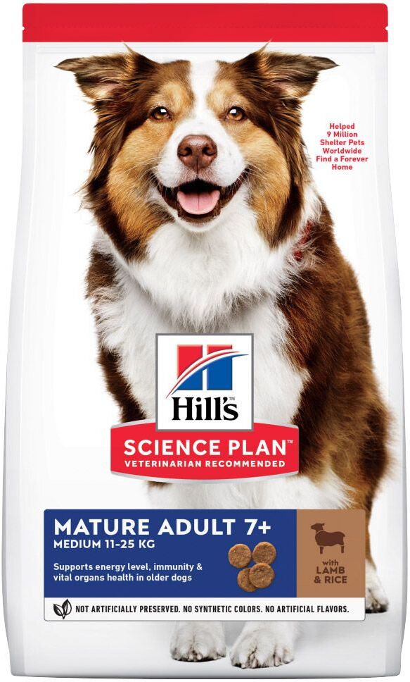 Hill's Science Plan 2x14kg Hill's Science Plan Mature Adult 7+ Medium agneau, riz