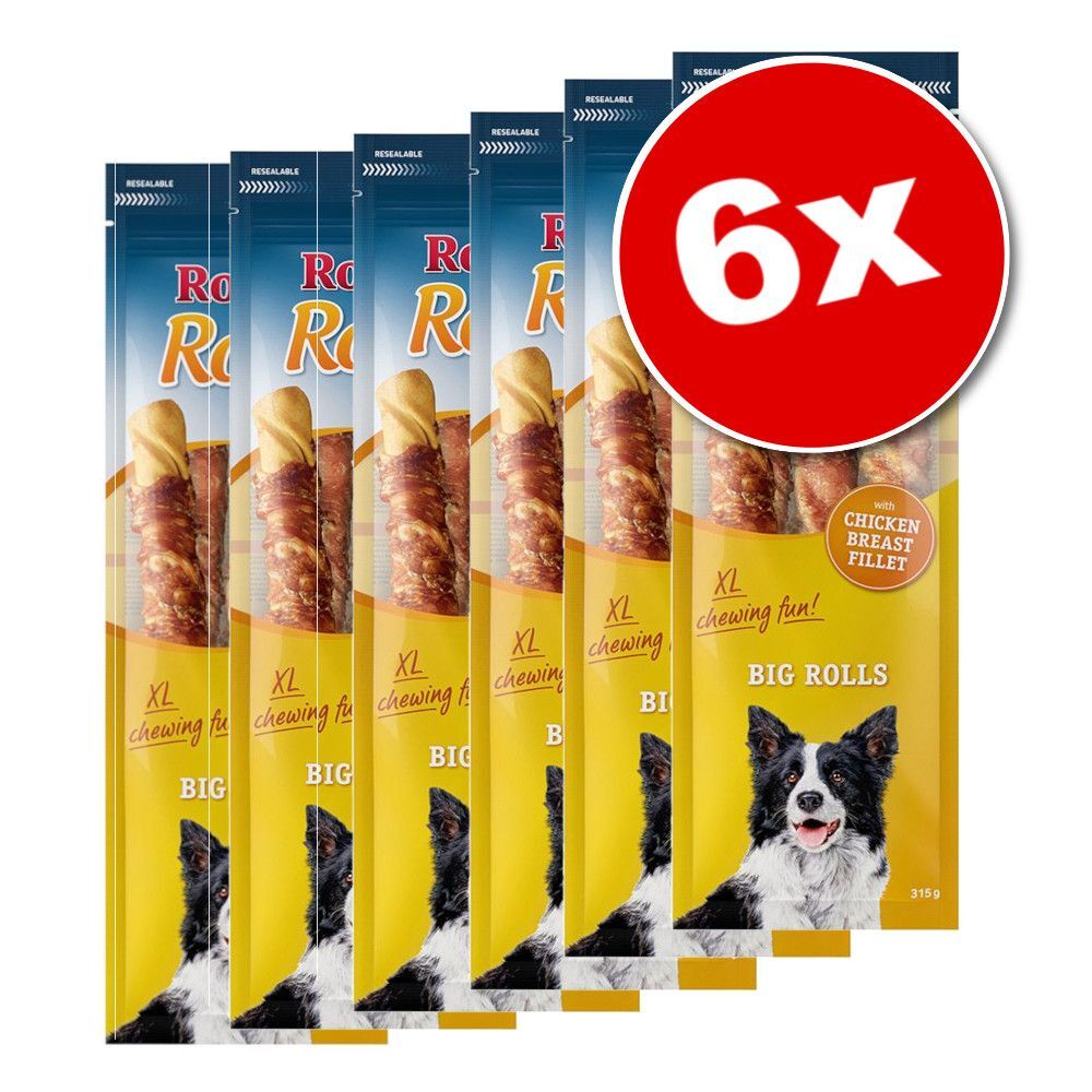 Rocco Lot Rocco Big Rolls Bâtonnets à mâcher XL pour chien - 6 x 315 g,...