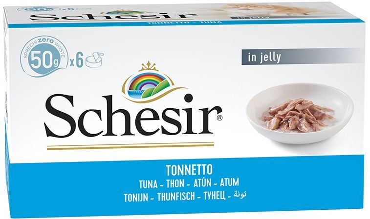 Schesir 6x50g Small en gelée - thon, crevettes Schesir - Pâtée pour Chat