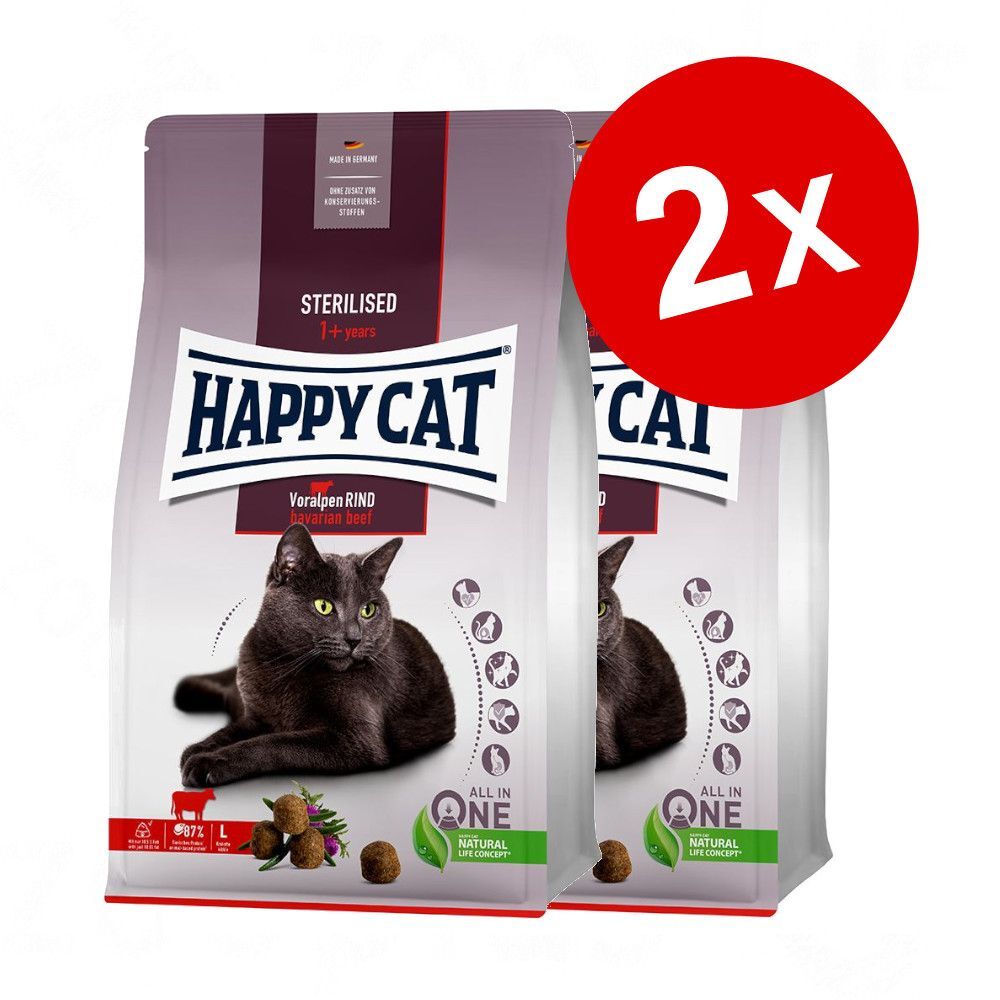 Happy Cat Lot Happy Cat pour chat 2 x 10 kg, 2 x 4 kg et 2 x 1,3 kg - Culinary...