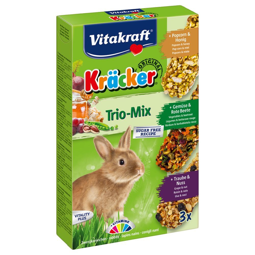 Vitakraft Krackers Vitakraft, lapin - 9 friandises (popcorn, légumes, raisin)