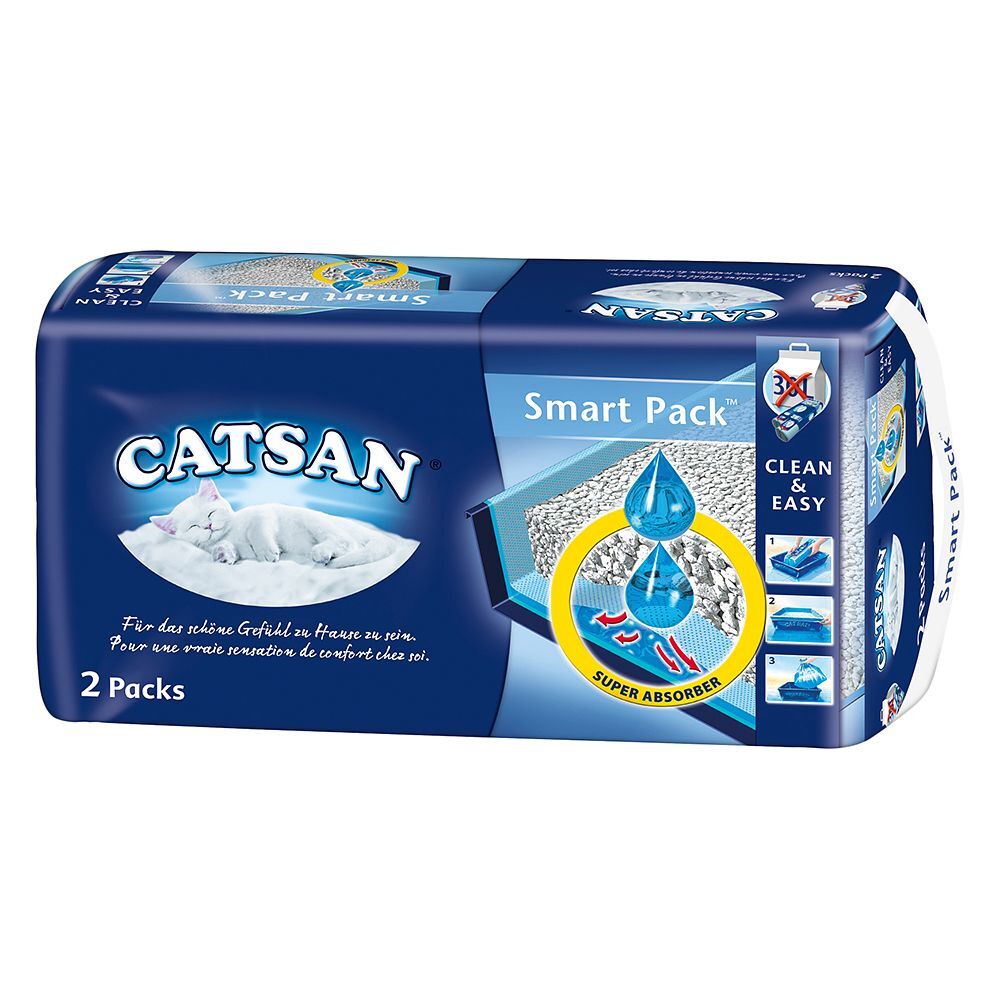 Catsan 6 x 2 sacs à litière Smart Pack Catsan - Nettoyage et hygiène du Chat