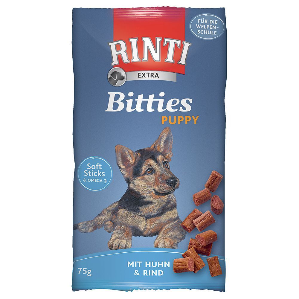 RINTI 3x75g Friandises Rinti Extra Bitties, poulet et boeuf pour chien