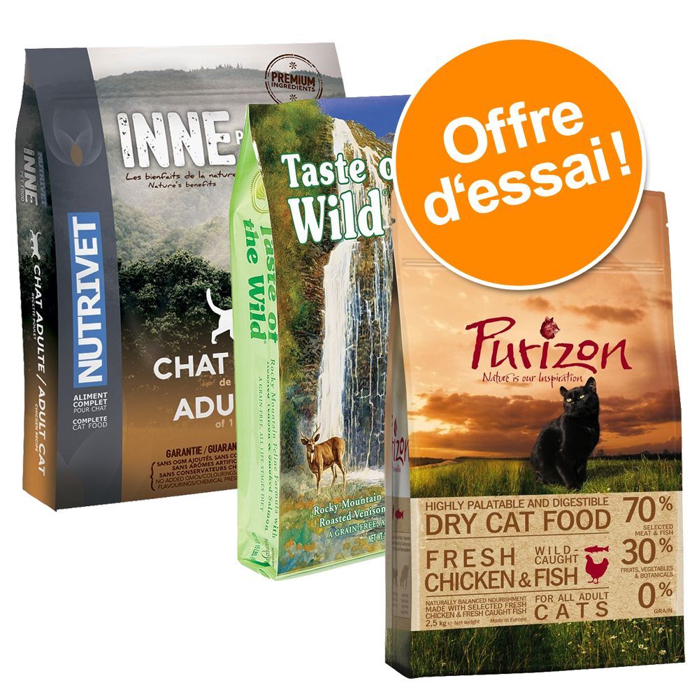 Purizon Pack Sans céréales : croquettes Purizon + Nutrivet + Taste of the...