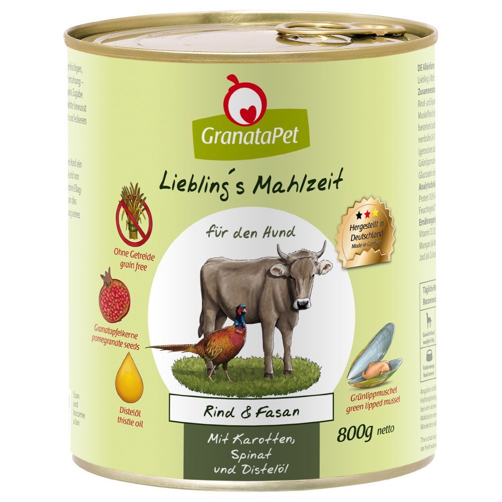 Granatapet 6x800g saumon dinde GranataPet Liebling's Mahlzeit Nourriture pour chien