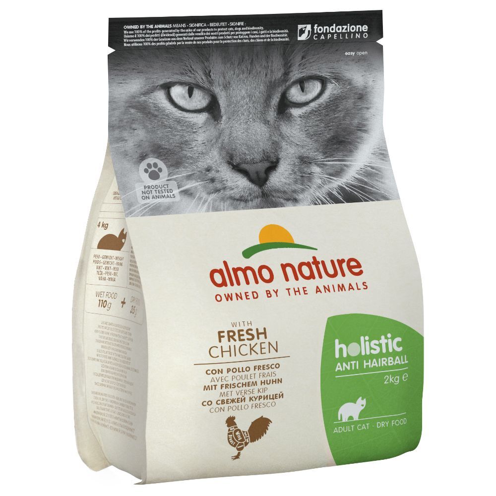 Almo Nature Holistic 2x2kg Almo Nature Holistic Anti Hairball poulet, riz - Croquettes...
