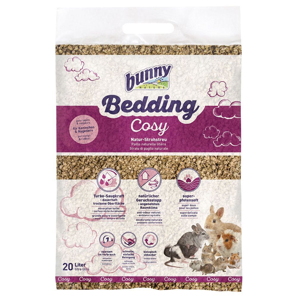 Bunny Litière de paille Bunny Cosy pour lapin et rongeur - 2 x 20 L