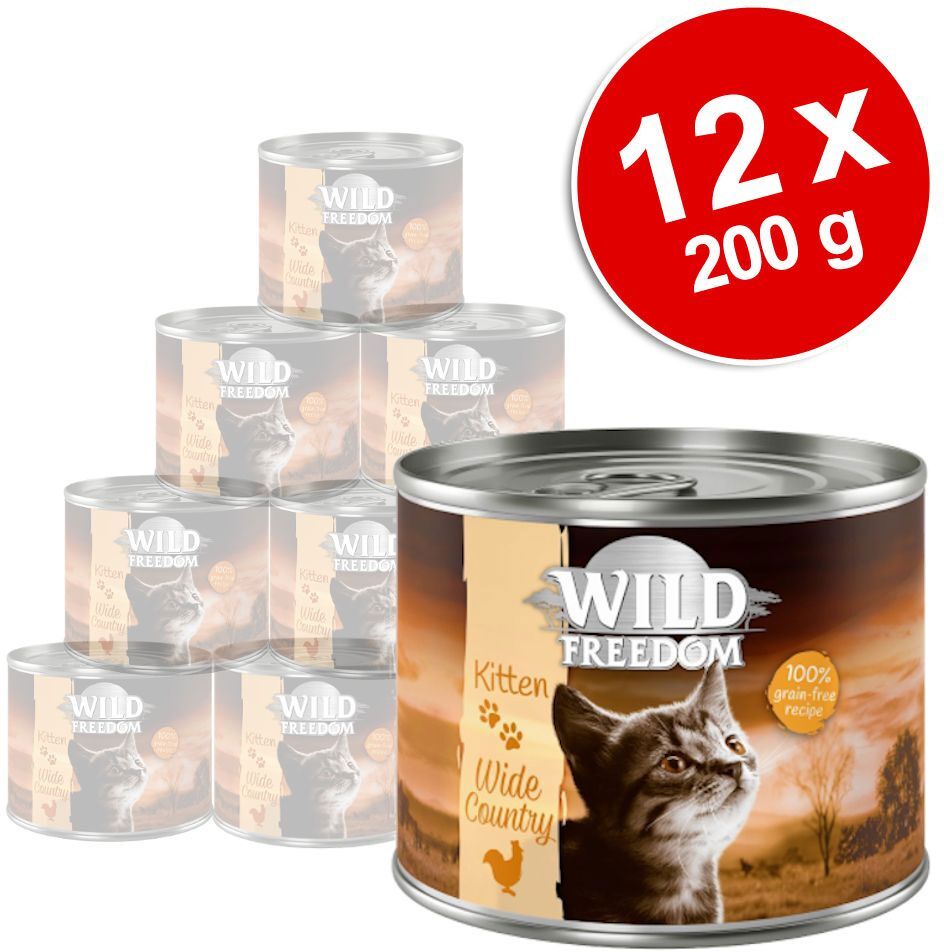 Wild Freedom Lot Wild Freedom Kitten 12 x 200 g pour chaton - Wild Desert dinde,...