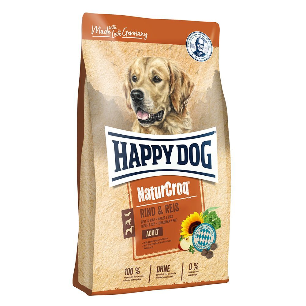 Happy Dog NaturCroq 2x15kg bœuf & riz Happy Dog NaturCroq - Croquettes pour Chien