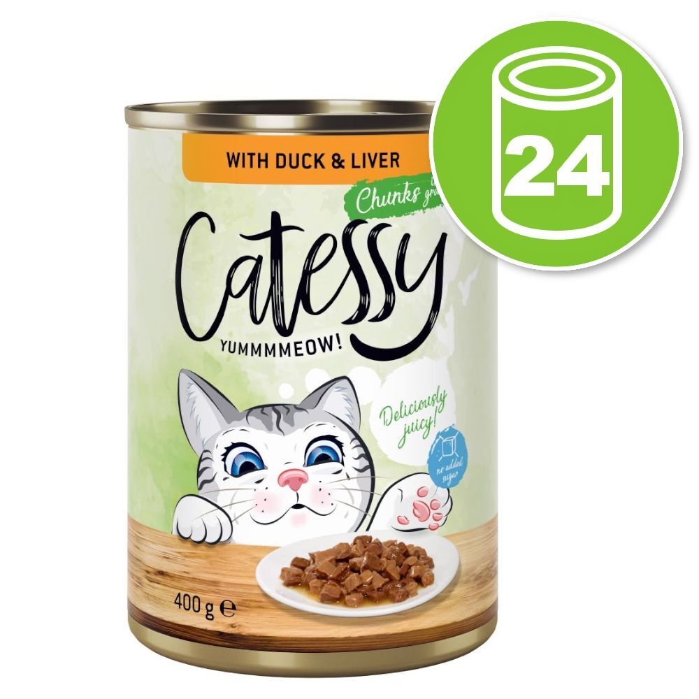Catessy Lot Catessy Bouchées en sauce 24 x 400 g pour chat - canard, foie
