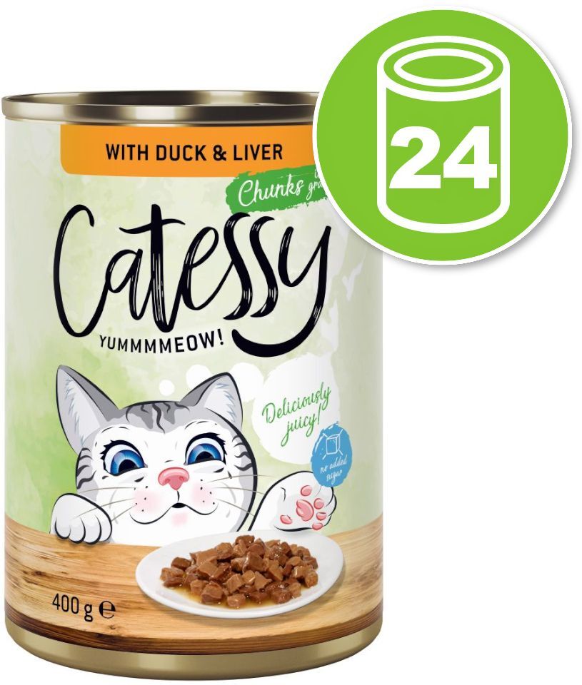 Catessy Lot Catessy Bouchées en sauce 24 x 400 g pour chat - canard, foie