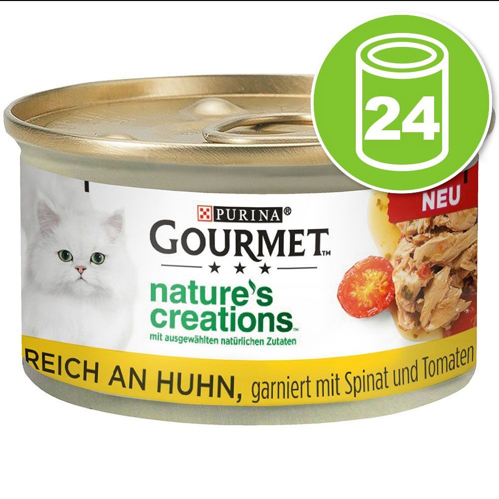 Gourmet Nature's Creations Mini bouchées 24 x 85 g pour chat - dinde,...