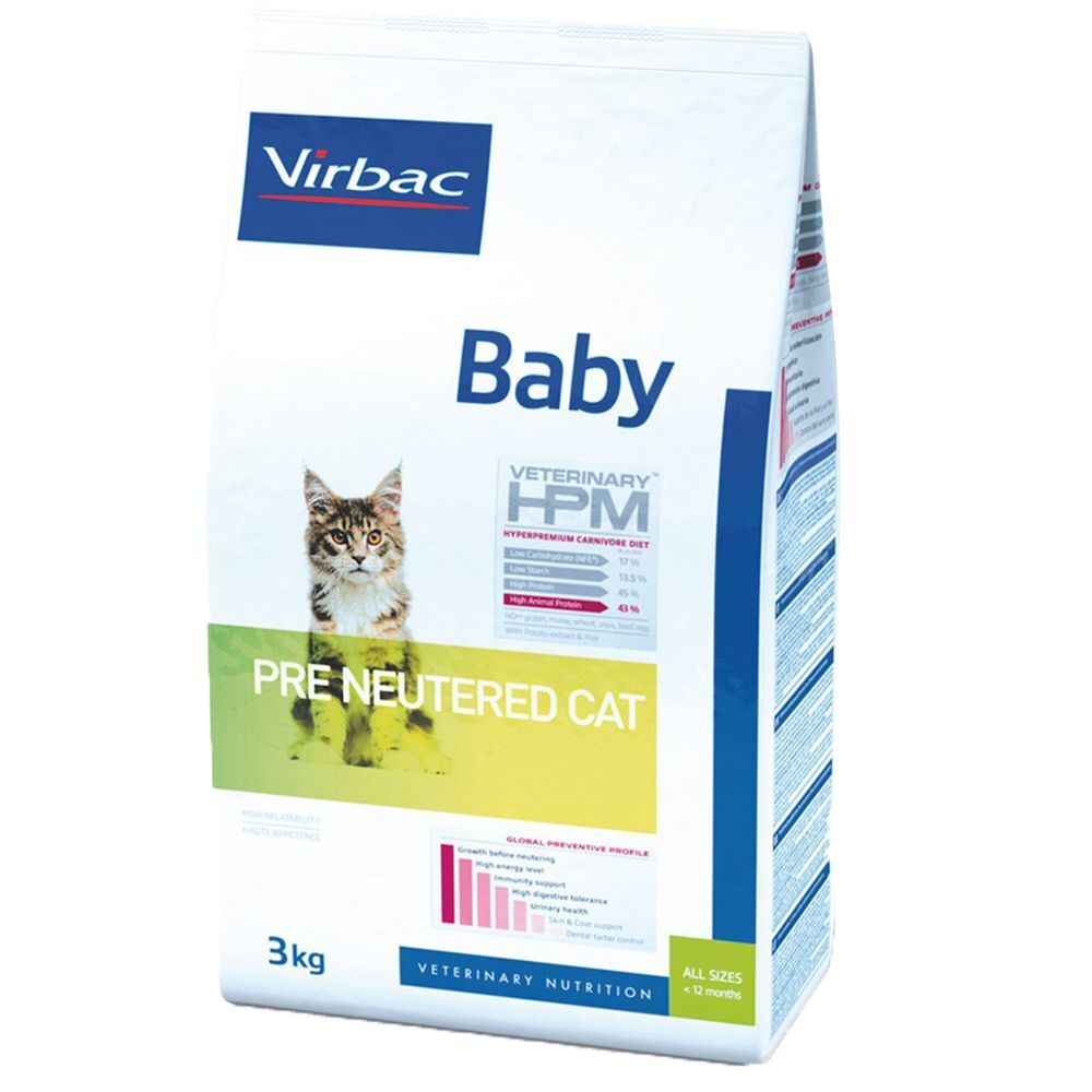 Virbac 3kg Virbac Veterinary HPM Cat Baby Pre-Neutered - Croquettes pour chaton