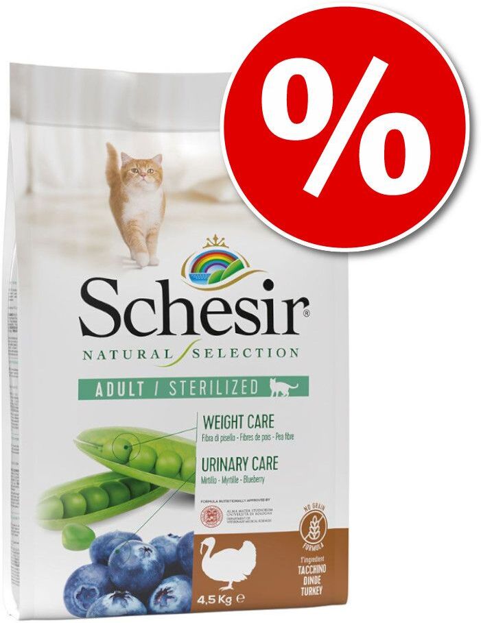 Schesir Lot Schesir Natural Selection 2 x 4,5 kg / 3 x 1,4 kg pour chat -...