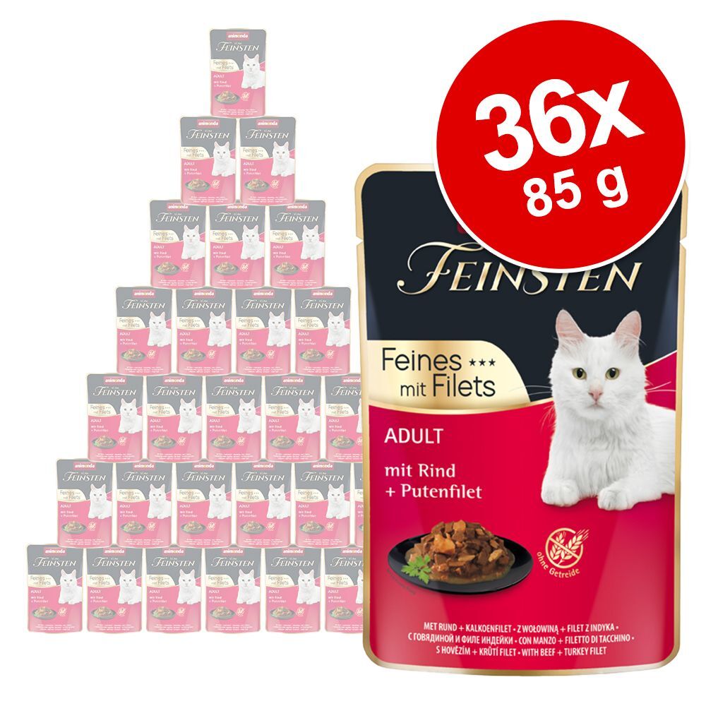 Animonda Vom Feinsten Lot Animonda Vom Feinsten Adult 36 x 85 g pour chat - bœuf, filet de...