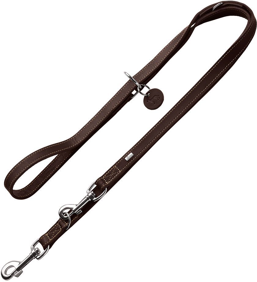 Hunter Laisse réglable HUNTER Aalborg, marron foncé pour chien - L 200 x l...