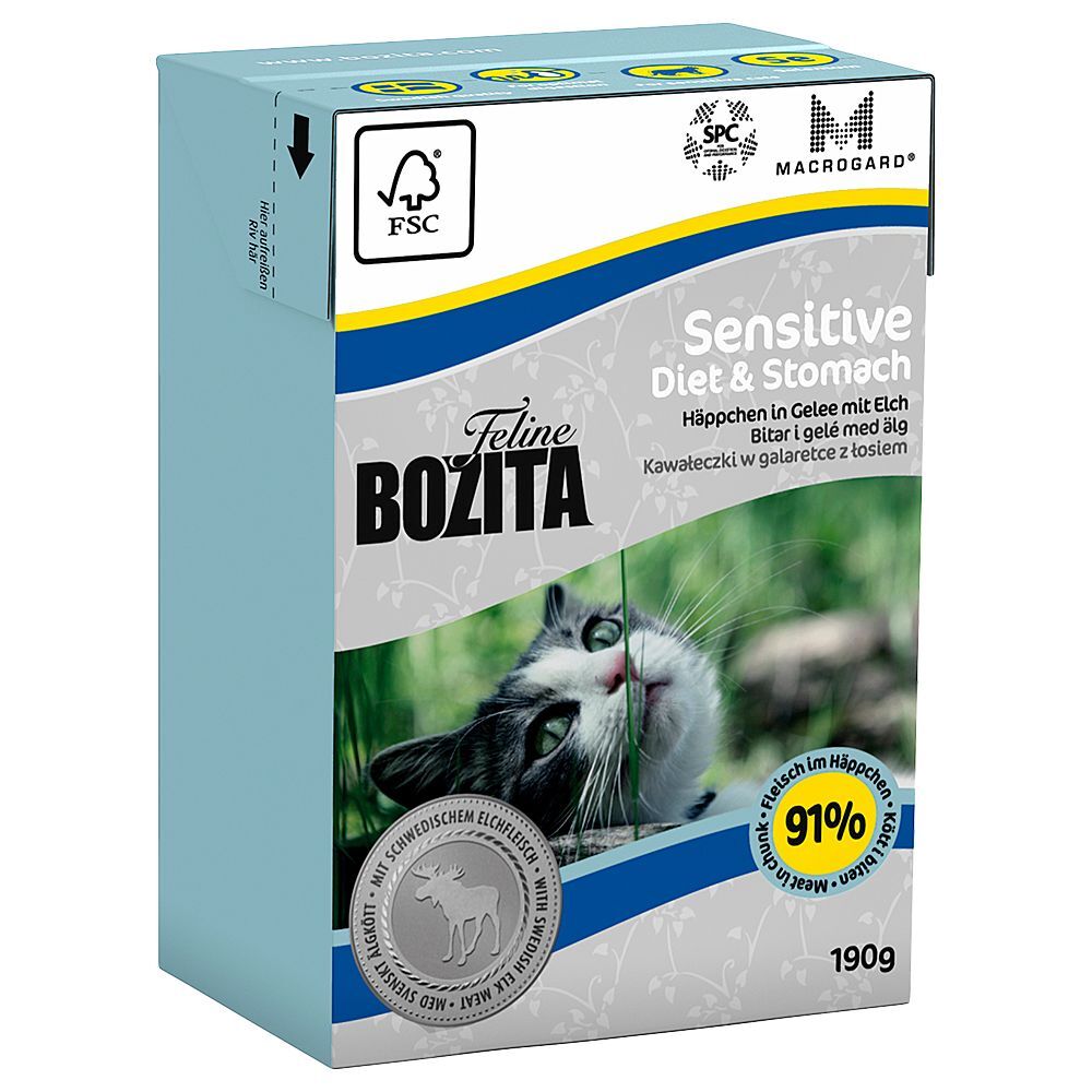 Bozita 6x190g Feline en gelée - Hair & Skin - Sensitive Bozita - Pâtée pour...