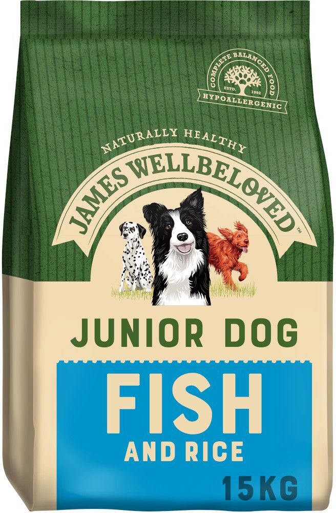 James Wellbeloved Junior poisson, riz pour chiot - 15 kg