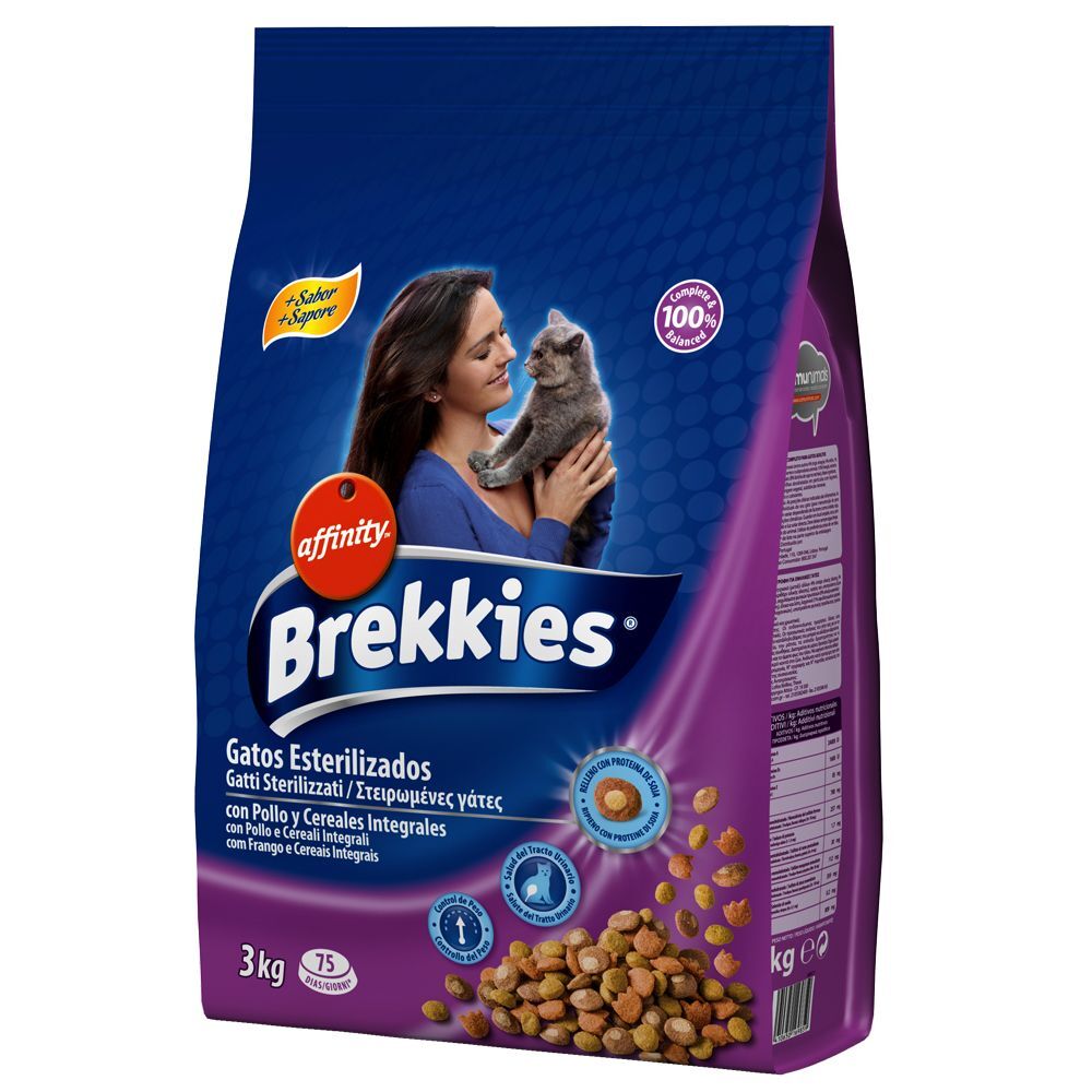 Affinity Brekkies 3x3kg Sterilized poulet Brekkies Croquettes pour chat