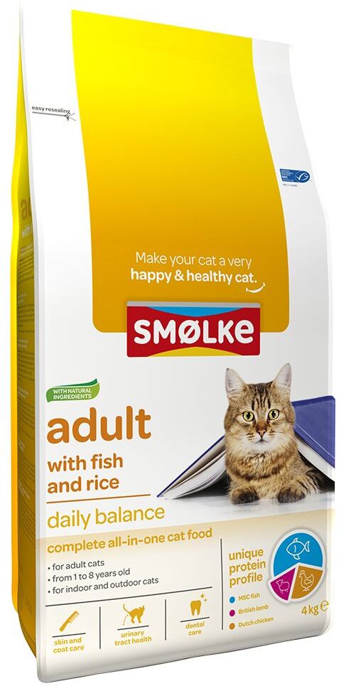 Smolke Smølke Adult poisson, riz pour chat - 10 kg