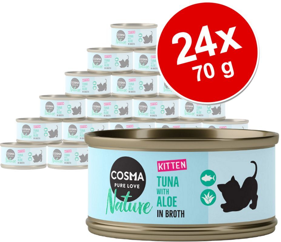 Cosma Lot Cosma Nature Kitten 24 x 70 g pour chaton - poulet, thon