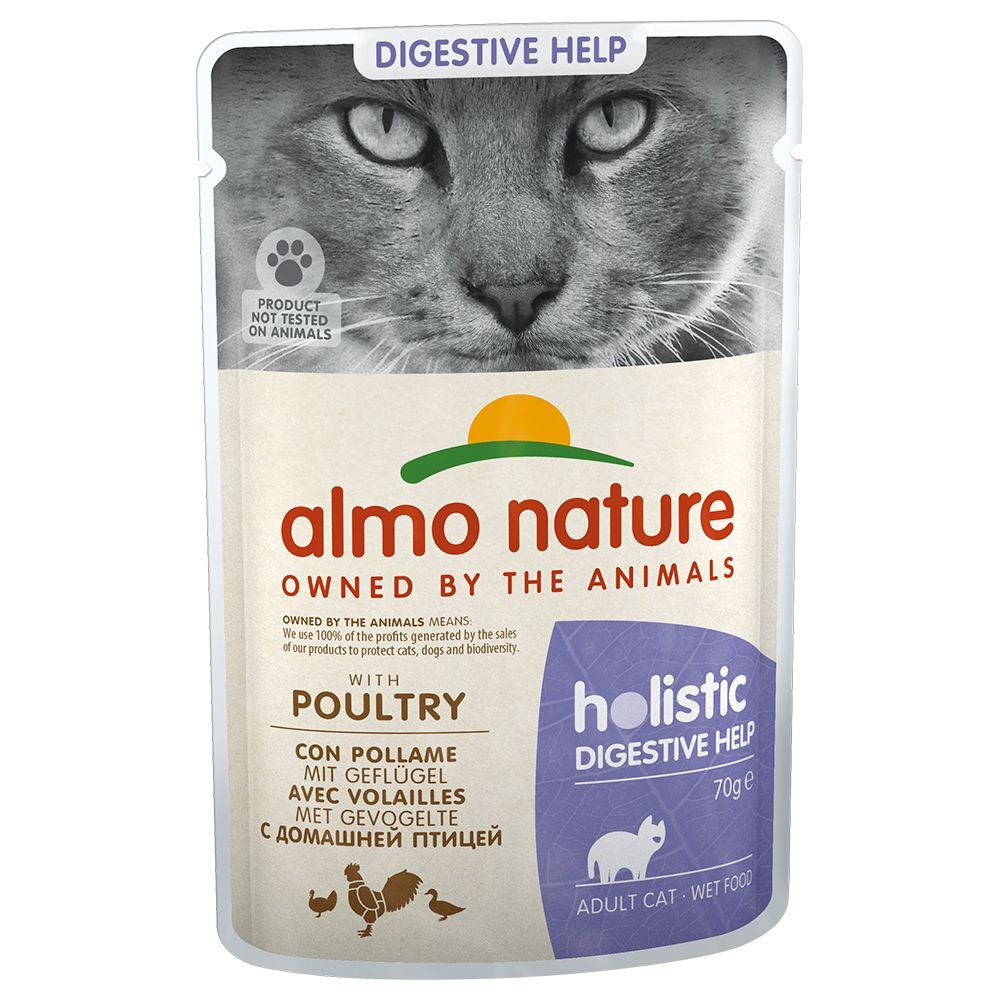 Almo Nature Holistic 6x70g Almo Nature Holistic Digestive Help, volaille - Pâtée pour Chat