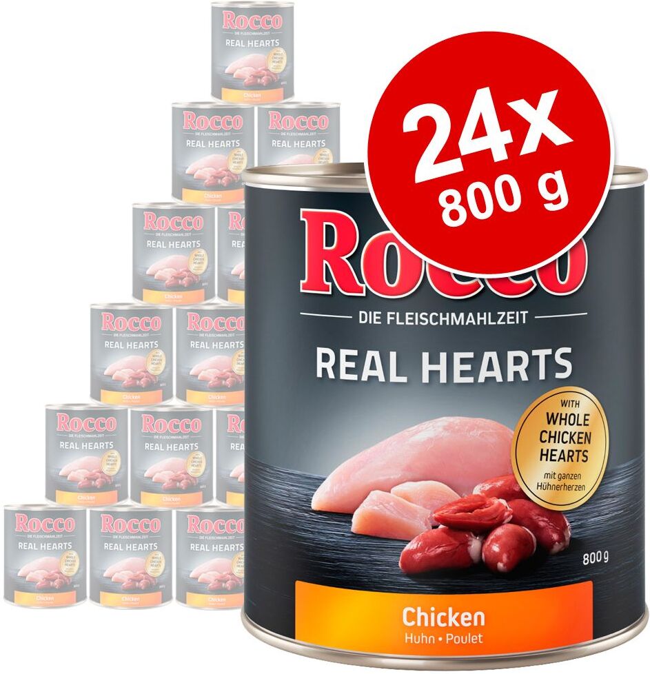 Rocco Lot Rocco Real Hearts 24 x 800 g pour chien - bœuf