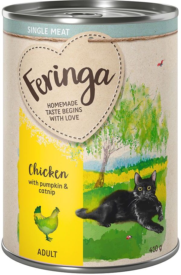 Feringa Single Meat Menus à la viande 6 x 410 g pour chat - veau,...