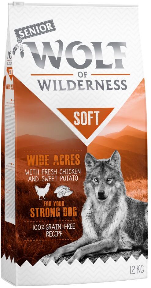 Wolf of Wilderness 12kg Senior "Soft Wide Acres", poulet Wolf of Wilderness - Croquettes...