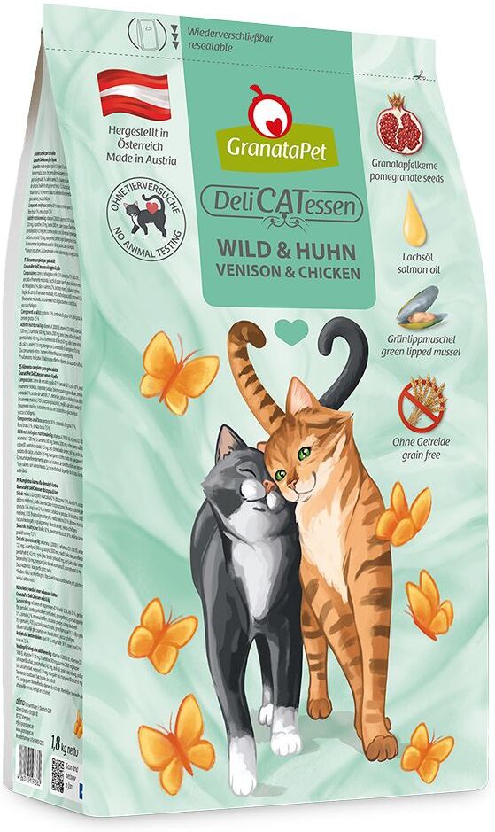 GranataPet DeliCatessen Adult gibier, poulet pour chat - 1,8 kg