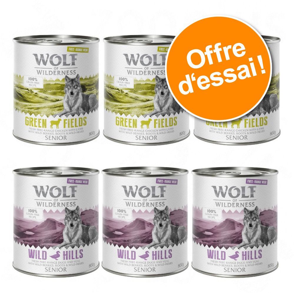 Wolf of Wilderness Lot mixte Wolf of Wilderness Senior Free Range pour chien - lot mixte...