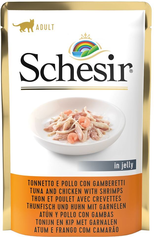 Schesir en gelée ou en sauce 12 x 85 g - thon, poulet & crevette en...