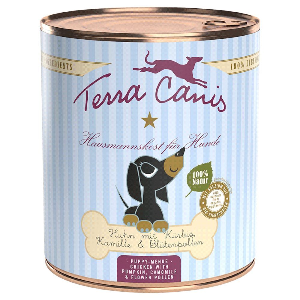 Terra Canis 6 x 800 g Menu pour chiot - poulet, potiron, camomille ,...