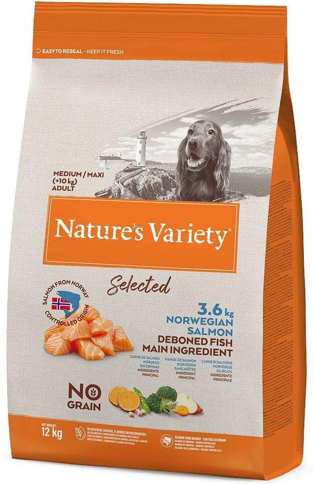 Nature’s Variety 2x12kg Selected Medium Adult saumon de Norvège Nature's Variety -...