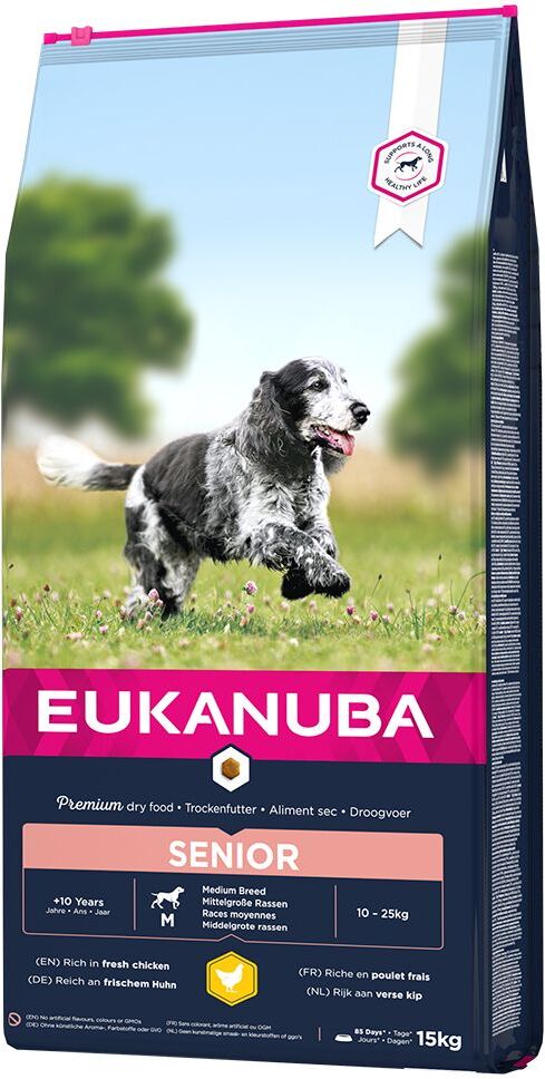 Eukanuba Caring Senior Medium Breed, poulet - lot % : 2 x 15 kg