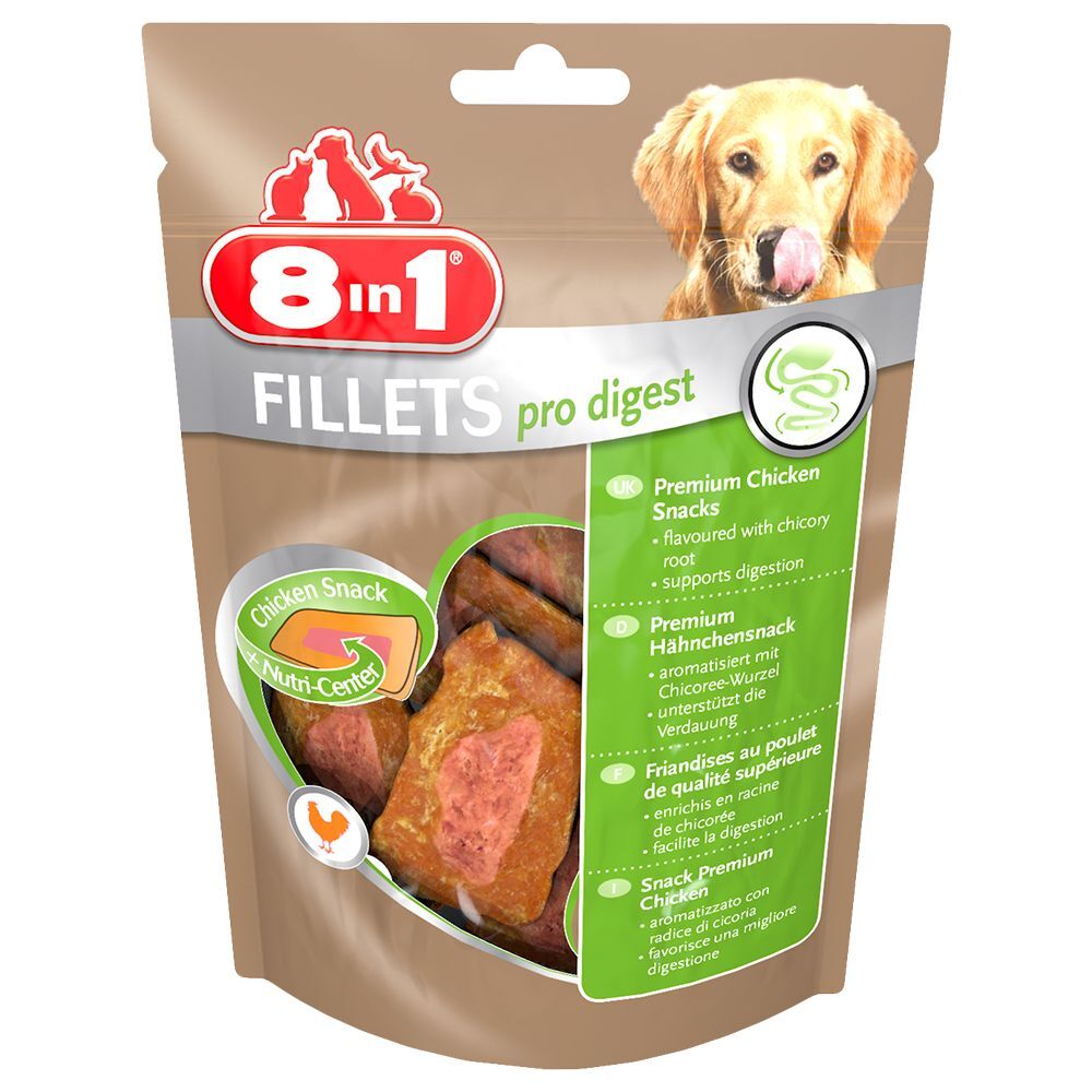 8in1 3x80 g Fillets Pro Digest, poulet S, 8in1 - Friandises pour chien