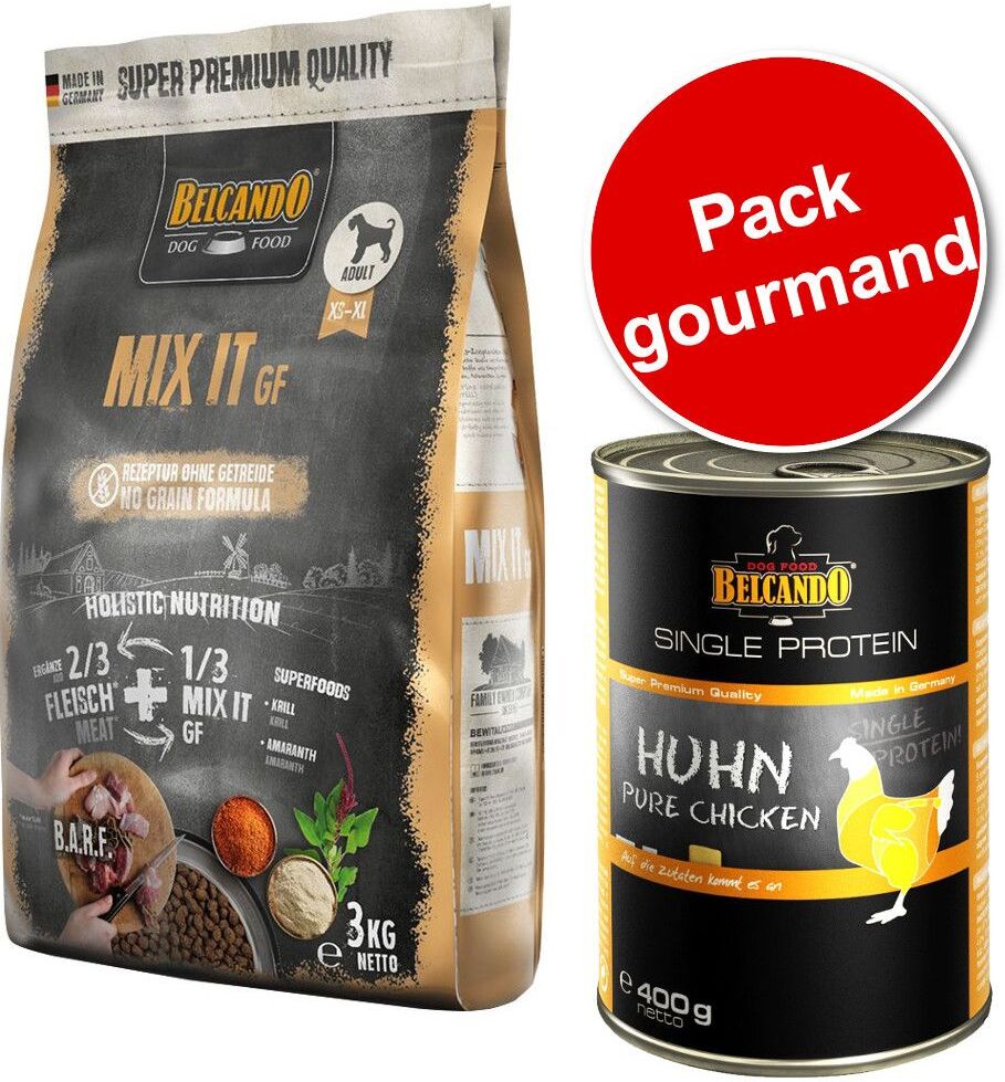 Belcando Lot Belcando Mix It Grain-Free 3 kg + Belcando Single Protein 6 x 400...