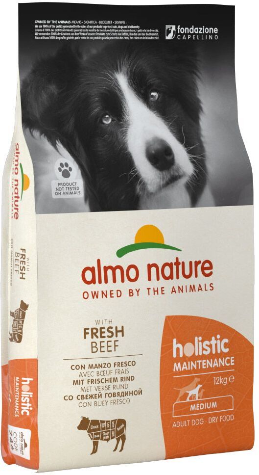 Almo Nature Holistic 12kg Adult Medium, bœuf & riz Almo Nature Holistic - Croquettes pour...