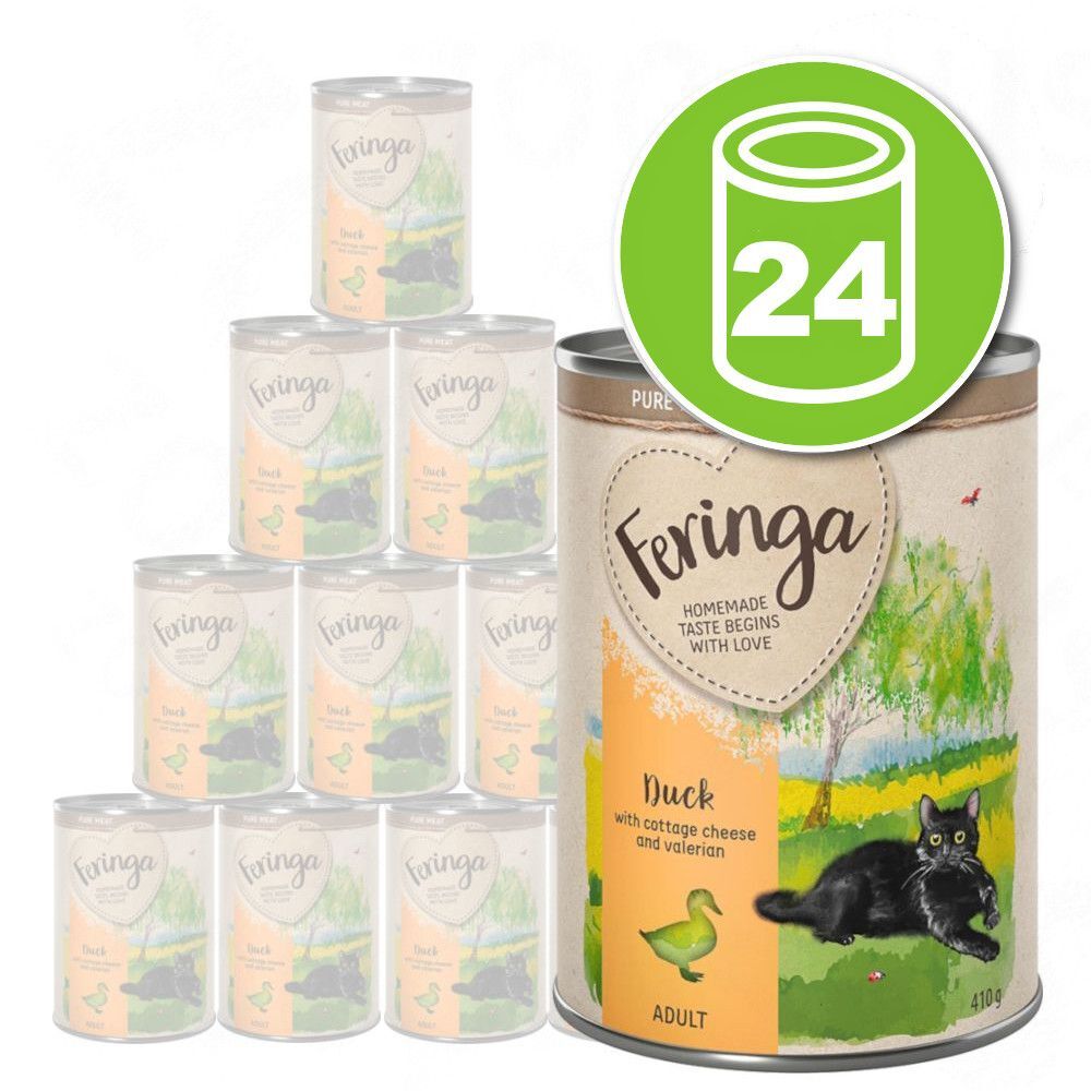 Feringa Lot Feringa Menus à la viande 24 x 410 g pour chat - agneau, pommes...