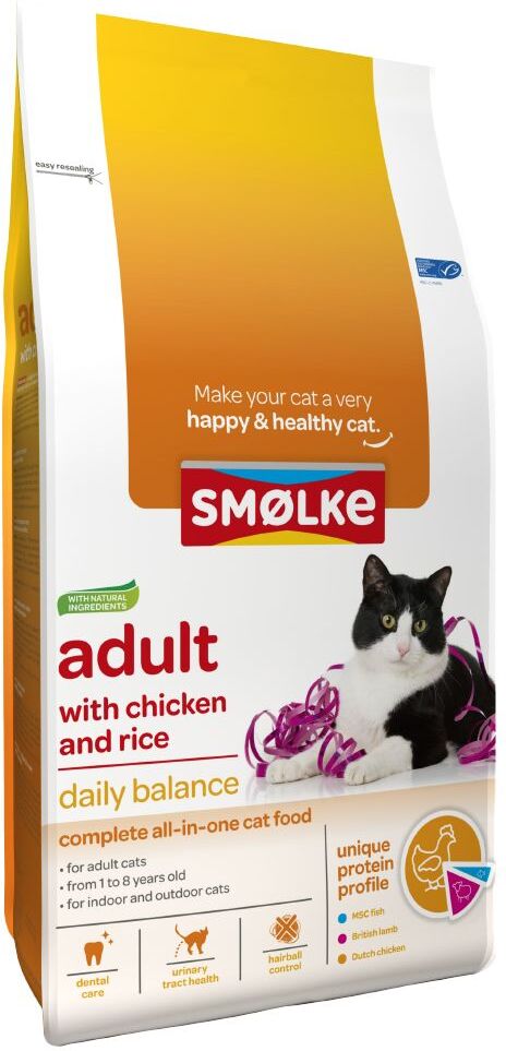 Smolke Smølke Adult poulet, riz pour chat - 2 x 10 kg