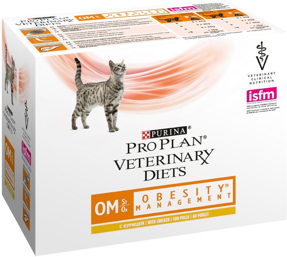 Purina Veterinary Diets 10x85g Veterinary Diets Feline OM ST/OX Obesity Management, poulet...