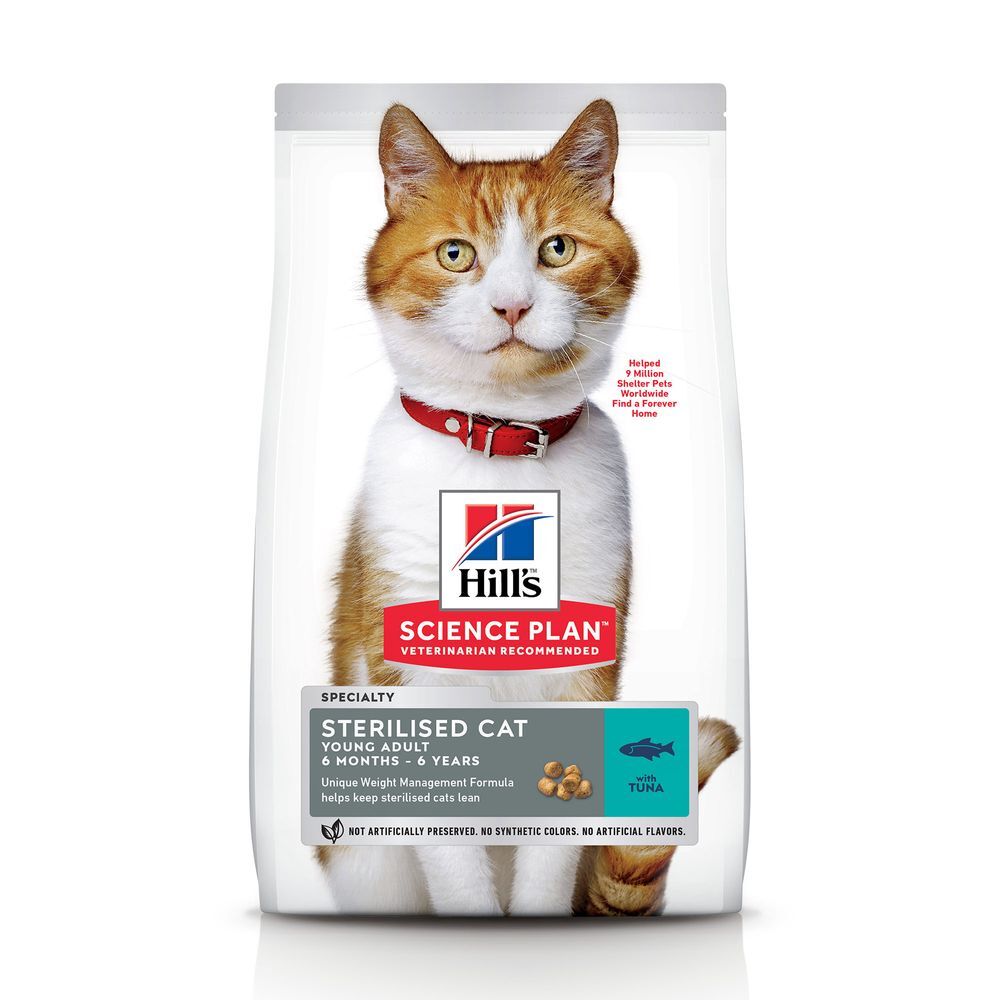 Hill's Science Plan 10kg Sterilised Cat Young Adult thon Hill's Feline Croquettes pour chat