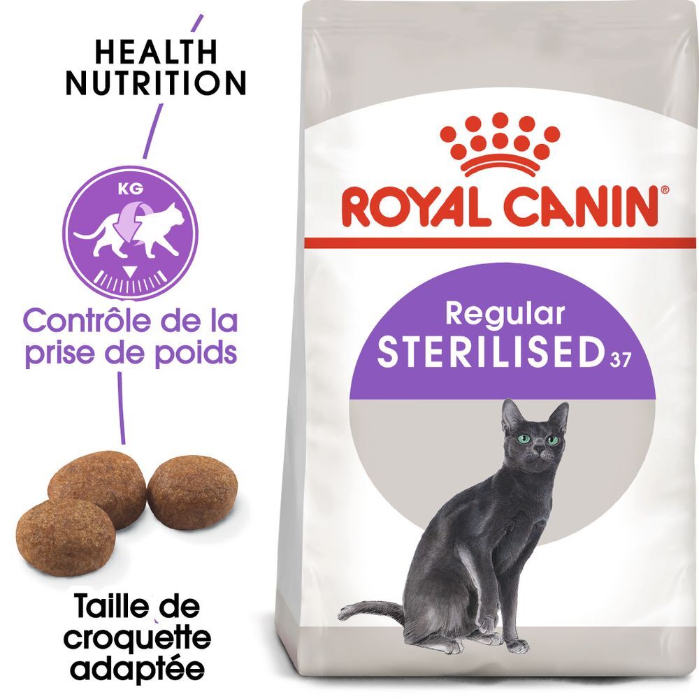 Royal Canin Sterilised 37 pour chat stérilisé - promo : 10 kg + 2 kg...