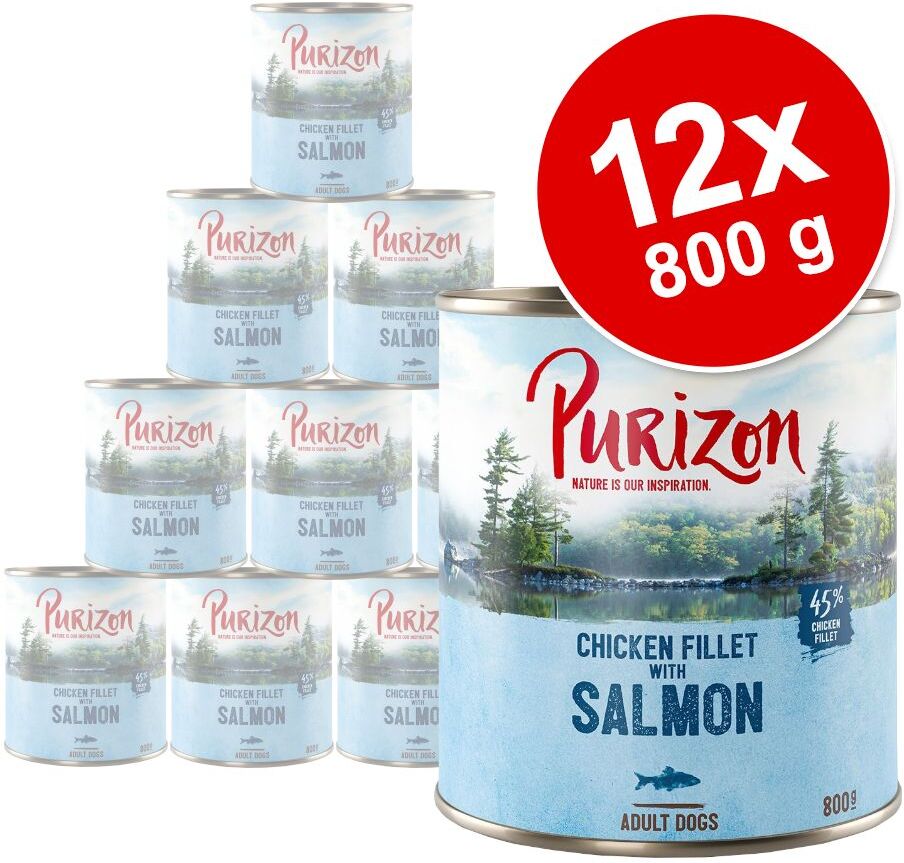 Purizon Adult 12 x 800 g pour chien - saumon, épinards, noix de coco