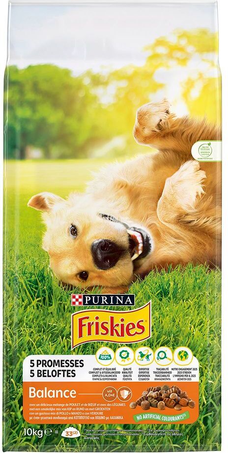 Friskies PURINA Friskies Adult Balance poulet, légumes pour chien - 2 x 10 kg