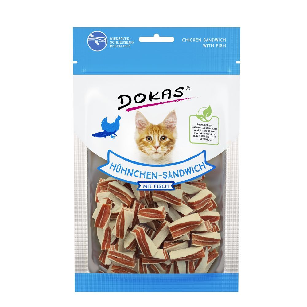 Dokas 70g Dokas Sandwich, poulet et saumon - Friandises pour chat