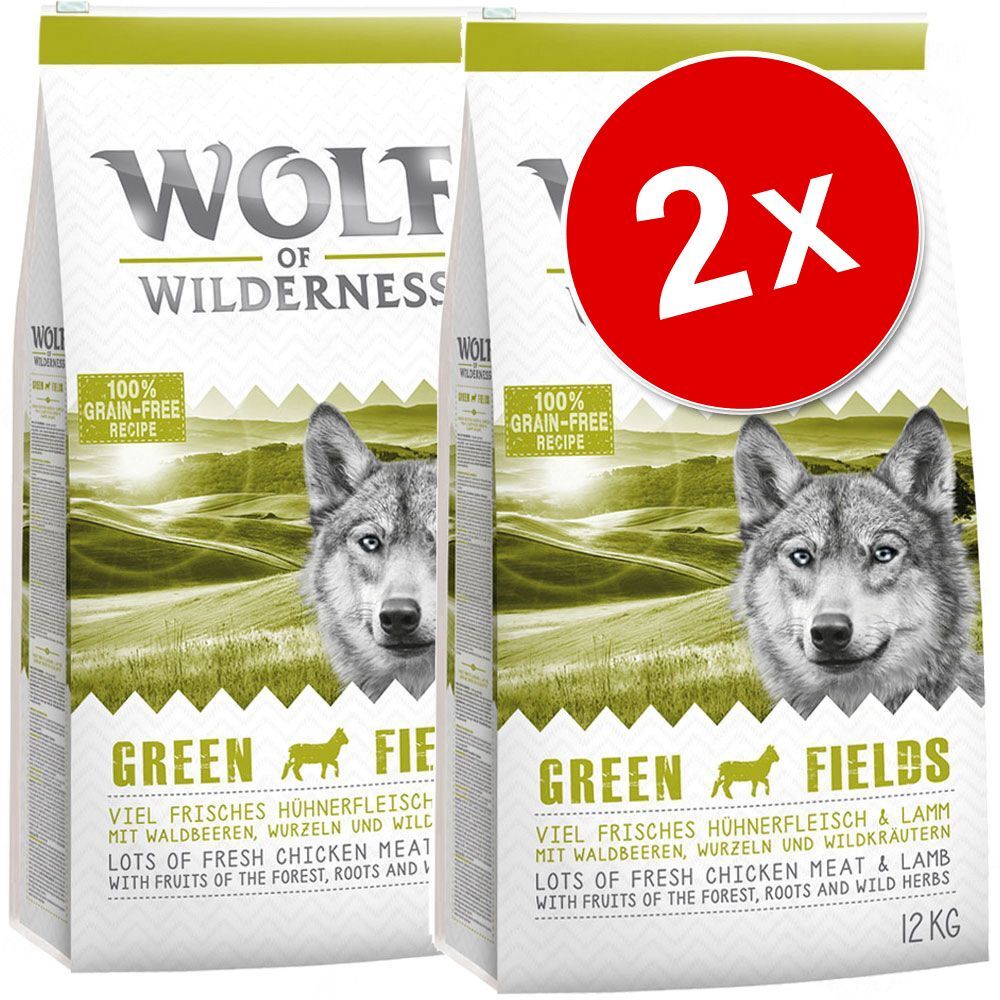Wolf of Wilderness Lot Wolf of Wilderness 2 x 12 kg pour chien - Senior Green Fields,...