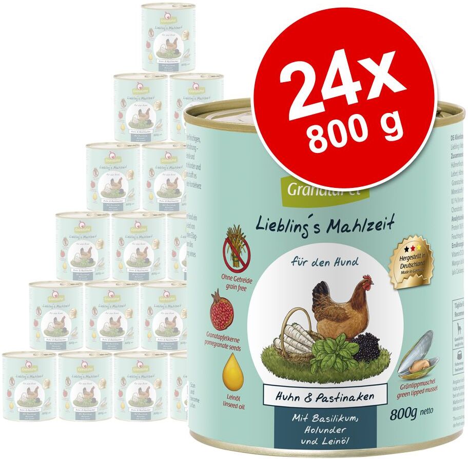 Granatapet Lot GranataPet Liebling's Mahlzeit 24 x 800 g pour chien - veau,...